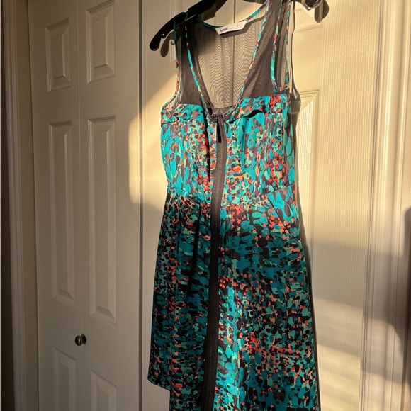 Kensie Colorful Patterned Dress with Mesh Detail - Picture 2 of 3